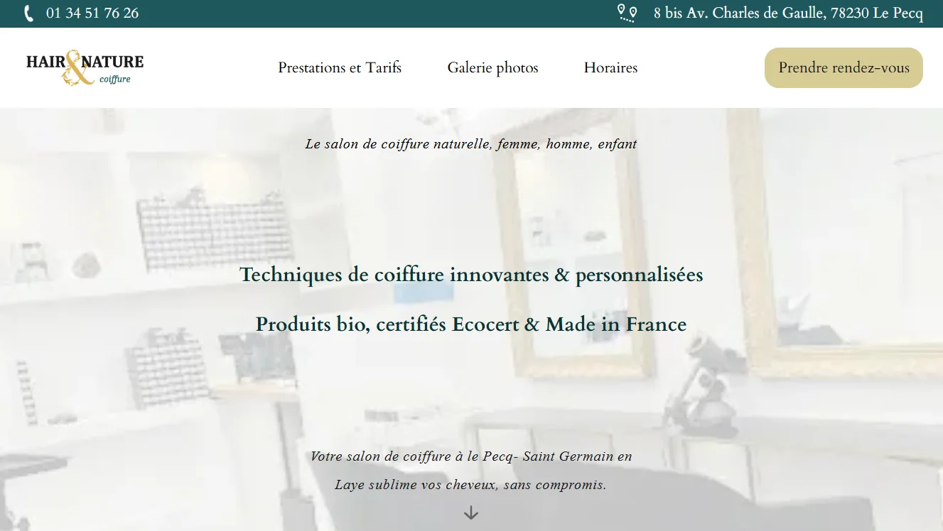 site internet hair et nature